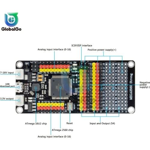 MEGA2560 MEGA 2560 R3 ATmega2560 ATmega16U2 Microcontroller Board For Arduino Module Micro USB 16MHZ Replace CH340 G CH340G