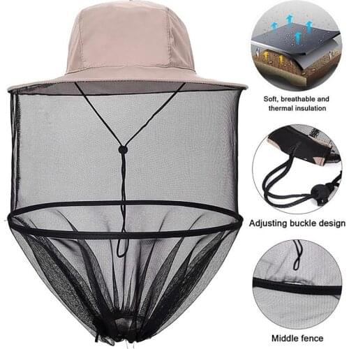 Apparel Unisex Caps Sun Hats Sunscreen Cap Ultraviolet-proof Beekeeping Caps Mosquito Hat Fishing Caps Net Mesh Hats