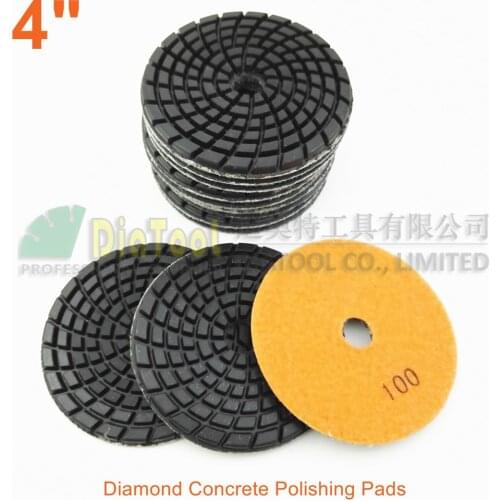SHDIATOOL 12pcs 4inch Diamond resin bond concrete polishing pads #100 Renew Sanding discs