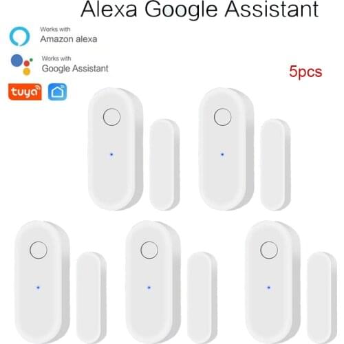 Tuya Smart WiFi Door Sensor Door Open / Closed Detectors Wifi Home Alarm Compatible With Alexa Google Home Tuya Smartlife APP
