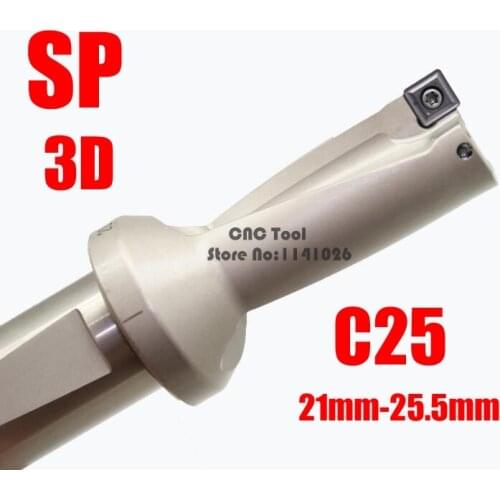 SP C25 3D 21 22 23 24 25.5 mm U Drilll Indexa Insert Drills High Speed Precision CNC Expanding Drill Bit Tool for SP Insert