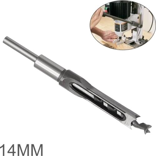 1 Piece 14mm Alloy Steel Square Hole Saw Mortise Wood Drill Bit with Twist Drill