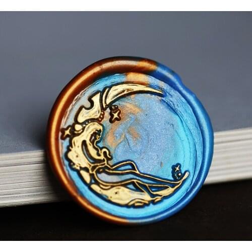 Beauty And The Moon Wax Seal Scapbooking Decorative Gift Invitation Replaceable Wood Handle Wedding Decorative Birthday Gift