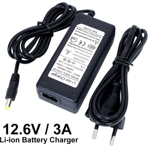 Liitokala 12.6 V 3 A 18650 lithium battery charger 3 series lithium battery 12V battery charger+AC power cable