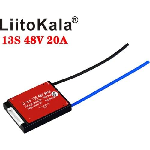 LiitoKala Li-ion 13S 48V 20A 18650 PCM battery protection board BMS PCM with balanced lithiumion lithium battery module