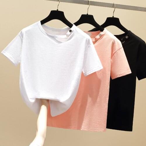 2021 Summer T-shirt Women O-Neck Female Tops Hollow Out Y2K T shirt Fashion Basic Tee Shirt Femme Casual Solid Tops for Women