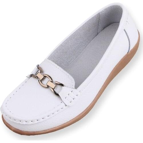 Women Ballet Flats Shoes Genuine Leather Slip on ladies Shallow Moccasins Casual Shoes Female Summer Loafer Shoes Women