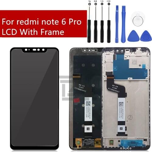 For Xiaomi redmi note 6 Pro LCD Display With Frame Touch Screen Digitizer Assembly Touch Screen Repair Parts