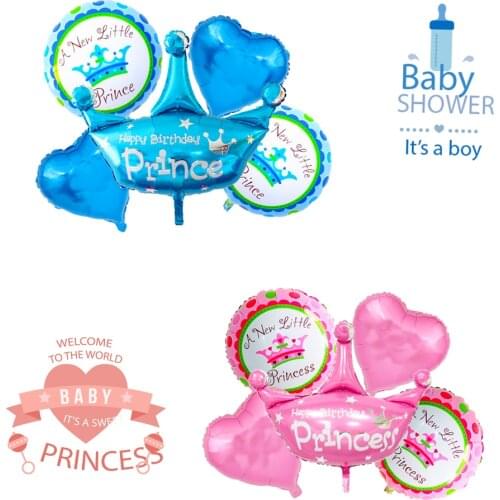 1Set Blue Pink Baby Foil Balloons Happy Birthday Decoration Boy Girl Gifts Engagement Gender Reveal Birthday Party Kids Toys
