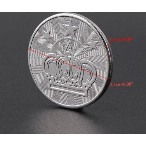 10pcs 25*2mm Game Token Stainless Steel Arcade Game Coin Crown Tokens