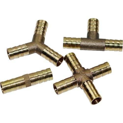 2 3 4 way Brass Barb Pipe Fitting For 6mm 8mm 10mm 12mm 16mm 19mm hose copper Pagoda Water Tube Fittings Jointer