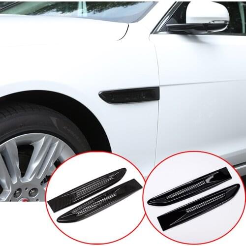 For Jaguar XE F-PACE X760 X761 Car Side Fender Vent Trim Cover ABS Carbon Fiber Accessories 2pcs