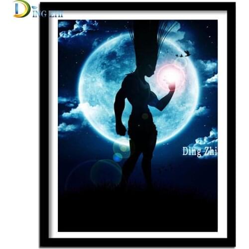 5D Square Round Diamond Painting Anime Character Mosaic Set Diamond Embroidery Moon Sale Cross Stitch Needlework Cartoon Decor
