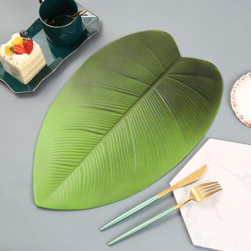 6PCS New EVA Coaster Green Leaf Type Anti Scalding Bowl Pad Table Mat Pot Mat Tableware Anti Slip Pad