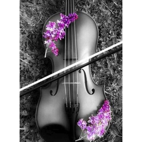 5D DIY Diamond Painting "Violin&Lavender" Full Square/Round Mosaic Rhinestones 3D Diamond Embroidery Sale home decoration FG1650