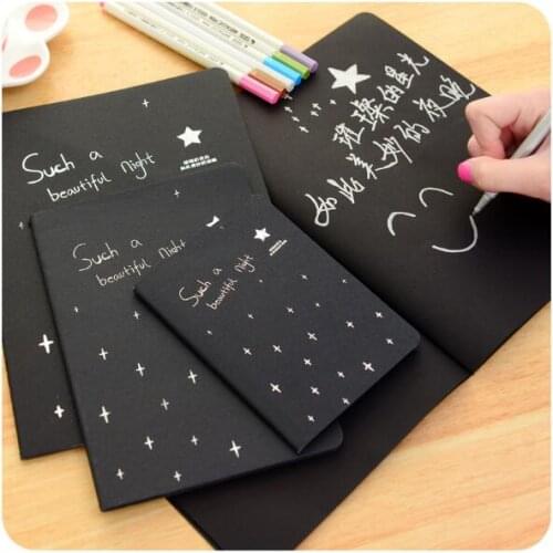 Creative Black Blank Sketchbook Graffiti Notebook And Journals Doodle Drawing Paper Art Painting Pads Office School Stationery