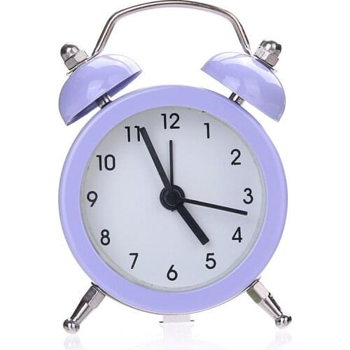 Twin Bell Silent Alloy Stainless Metal Alarm Clock