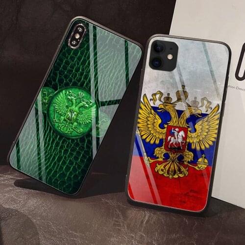 Russia Russian Flags Emblem Phone Case Tempered Glass For iPhone 12 Pro Max Mini 11 Pro XR XS MAX 8 X 7 6S 6 Plus SE 2020 case