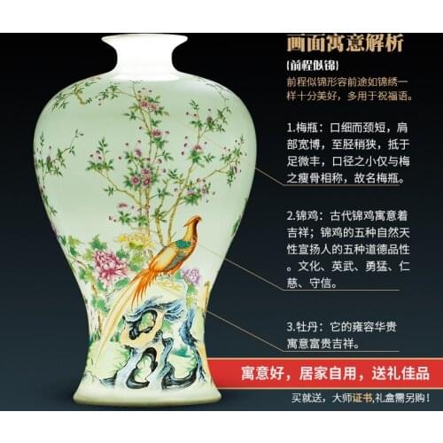 Jingdezhen ceramic Masters Flower Vases Chinese Style Living Room Antique Decoration bird collection art vase porcelain