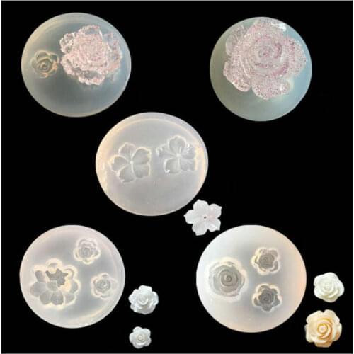 DIY Resin Jewelry Craft Mini Rose Silicone Mold 3D Flower Cabochon Phone Case Accessories Handmade Resin Art Pendant Charms