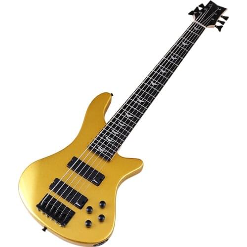 Neck through 6 string electric bass guitar solid ashwood matte 43 inch bass guitar hickory top active guitar