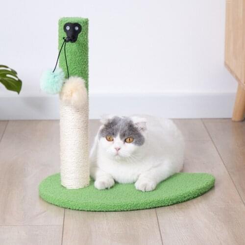 Pet Sisal Scratching Post Scraper Cat Scratching Post Toys with Hanging Ball Sturdy Scratcher for Home Furniture Protector