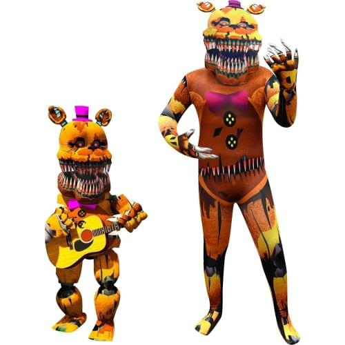 Halloween Costume for Kids Anime Phantom Freddie Cosplay Bodysuit Games Character Carnival Party Clothing Boys Girls Jumpsuits