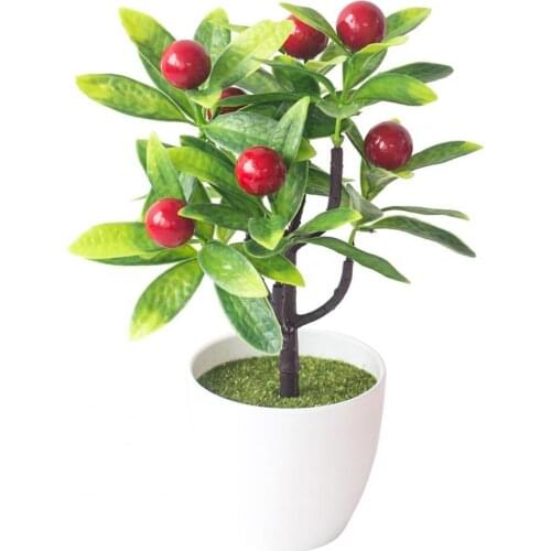 Hoe Sale 60% 1Pc Artificial Fruit Tree Lifelike Multipurpose Plastic Adorable Simulation Potting for Wedding Home Bonsai Decor