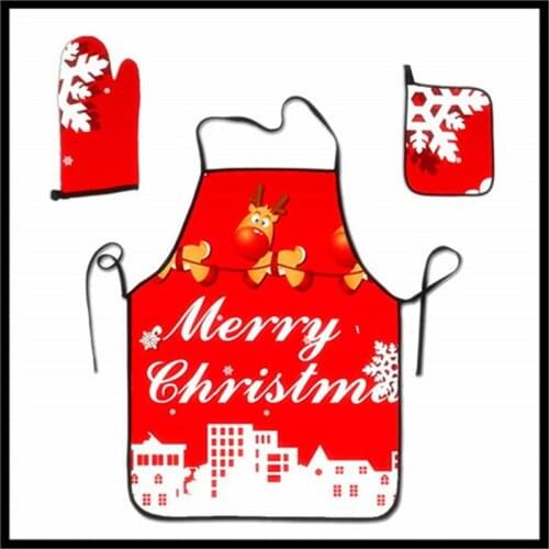 Customize Your Apron/Insulated Gloves/Insulation Pad Kitchen 3-piece For Woman Men Cooking Chef Waiter BBQ Custom Logo Gift U3