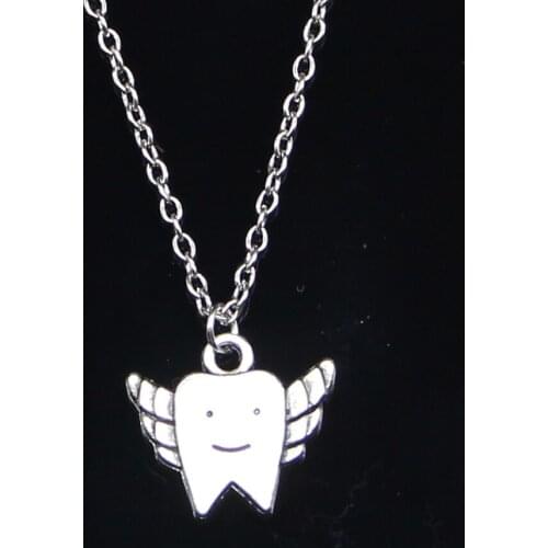 New Fashion Necklace 20x18mm tooth fairy teeth Pendants Short Long Women Men Colar Gift Jewelry Choker