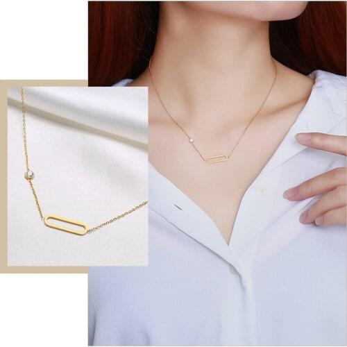 Chic Pin Charm Necklaces for Women,Gold Color Rectangle Pin Chokers,Elegant OL Party Wedding Collar Jewelry