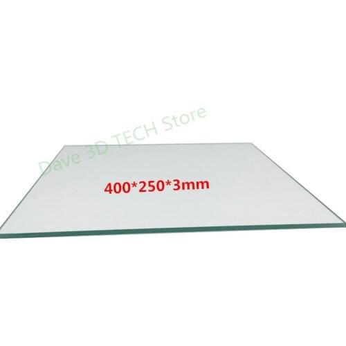 400x250x3mm Borosilicate Glass Plate Bed Polished Edge for TEVO Black Widow 3D Printer heated bed Custom glass