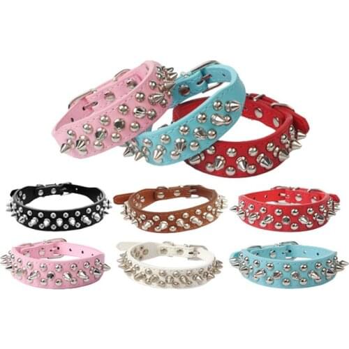 Punk Studs With Spikes Spiked Dog Collars For Pitbulls Pet Dogs Breeds Mascotas Accesorios Para Perros Large Breed Many Breeds E