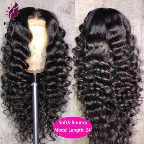 Peruvian Loose Deep Wave 13x4 Lace Frontal Human Hair Wigs For Black Women Virgin Hair Pre Plucked 5x5 Silk Top Lace Closure Wig
