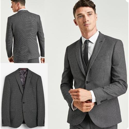 Fashion Business Plaid Men Tuxedos Check New Design Spring Jacket Smart Casual Streetwear Office Wedding Blazer 3 Pieces
