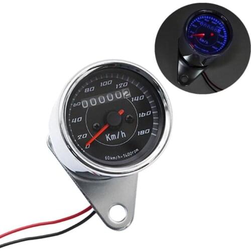 Durable Motorcycle Odometer Wear-resistant LED Backlight Retro Motorcycle Odometer Speedometer 0-180km/h DC 12V Universal