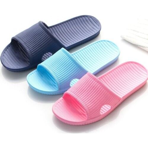 Couple Indoor Home Hotel Sandals & Slippers Women Summer Non-slip Bathroom Home Slippers Men Simple Comfortable Solid Shoes EVA