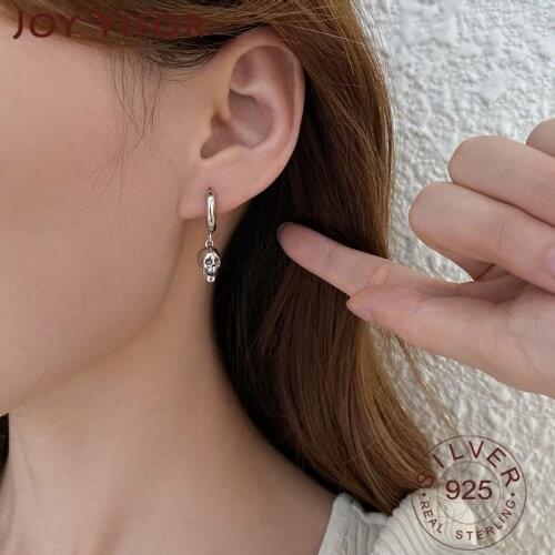 925 Sterling Silver Earrings For Women Skeleton Vintage Trendy Jewelry Vintage Simple Party Accessories Gifts Earring