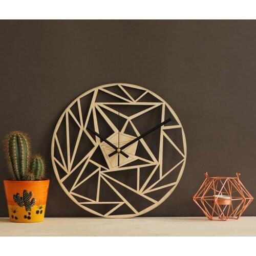 Modern fashion creative geometric pattern wall clock wall wall art decoration clock wall watch quartz clock wooden wall clock