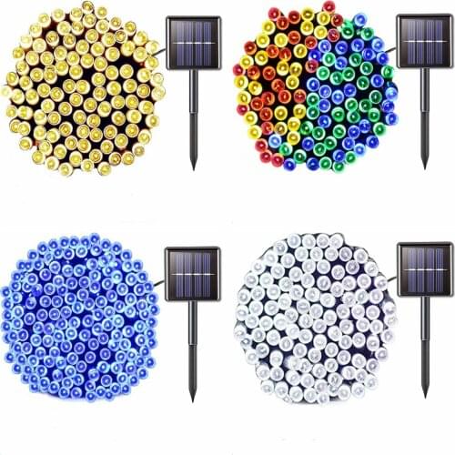 Solar Led Light Outdoor Waterproof Solar Cell Fairy String Lights Garland Lamp For Garden Home Christmas Xmas Holiday Decoration