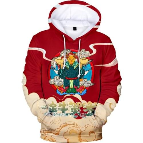 2021 Cow Red Hoodies Autumn Winter Men/women 3D Printed Hooded Red Fashion Boys/girls Hoodie Sweatshirts Streetwear Pullovers