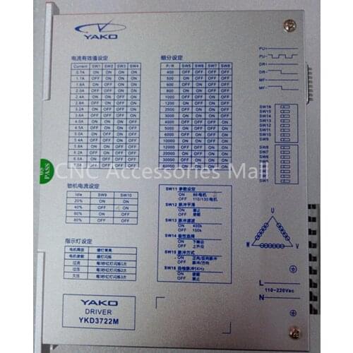 Original YAKO 3 phase stepper driver 32 bit DSP stepper driver YKD3722M AC110V-220V 7A for 86-130mm 3-Phase stepper motor