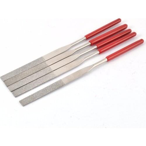 UXCELL Hot Sale 5 Pcs 8mm Tip Width Glass Stone Carving 160x4mm Diamond Coated Flat Rasp Needle File for DIY