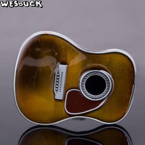 WesBuck Brand Big Guitar Belt Buckles for Men Women Fashion Buckles Metal Cowboy Cowgirl Western Boucle Ceinture