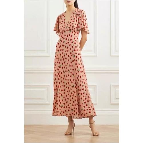 Women Dress 2021 Summer New Thin Temperament Print Holiday Fashion Show Thin Lady Dress