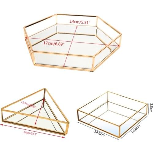 Gold Mirror Jewelry Tray Perfume Tray Mirror Vanity Tray Dresser Tray Ornate Tray Metal Decorative Tray Jewelry Perfume Makeup