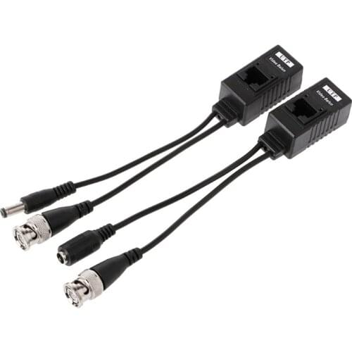 1 Pair BNC To RJ45 Passive Video Power + Balun Transceiver For CCTV Camera 4X7E