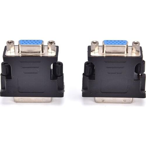1PCS DVI-I 24+5 Male Pin DVI Male to VGA 15 Female Video Converter Adapter for PC laptop HDTV LCD DVD Computer Projector