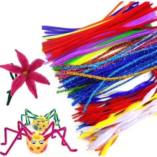 100Pcs Kids Plush Sticks Rainbow Colors DIY Devoloping Handmade Art Craft Toy -17 88 NSV775