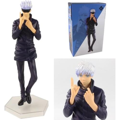 22cm Anime Jujutsu Kaisen Statue Gojo Satoru With Black Clothes PVC Collectible Model Figure Toys